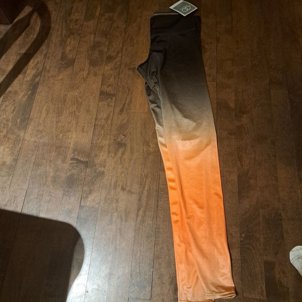 Mondor ombre leggings orange brown NEW dance skating pants NWT, adult large